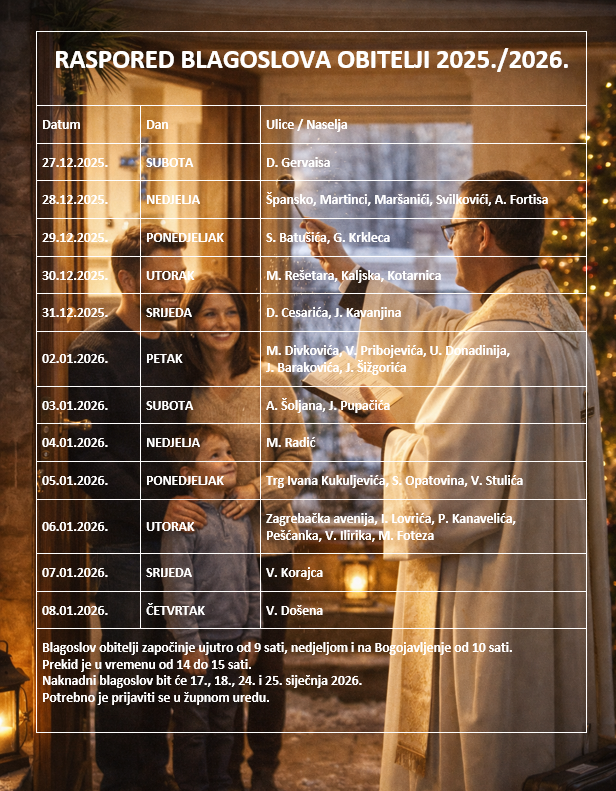 Blagoslov obitelji 2025/2026
